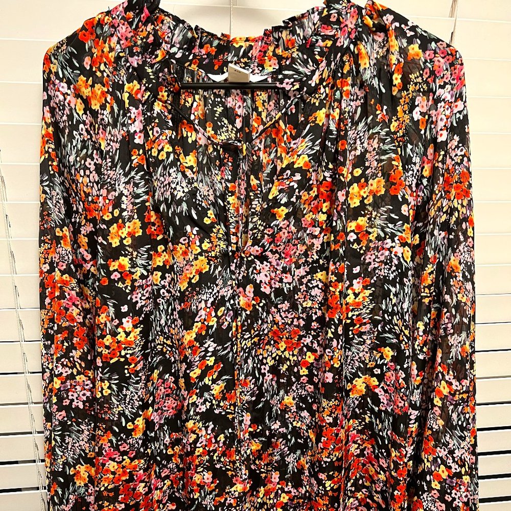 Silky Transparent Floral Blouse